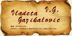Vladeta Gazikalović vizit kartica